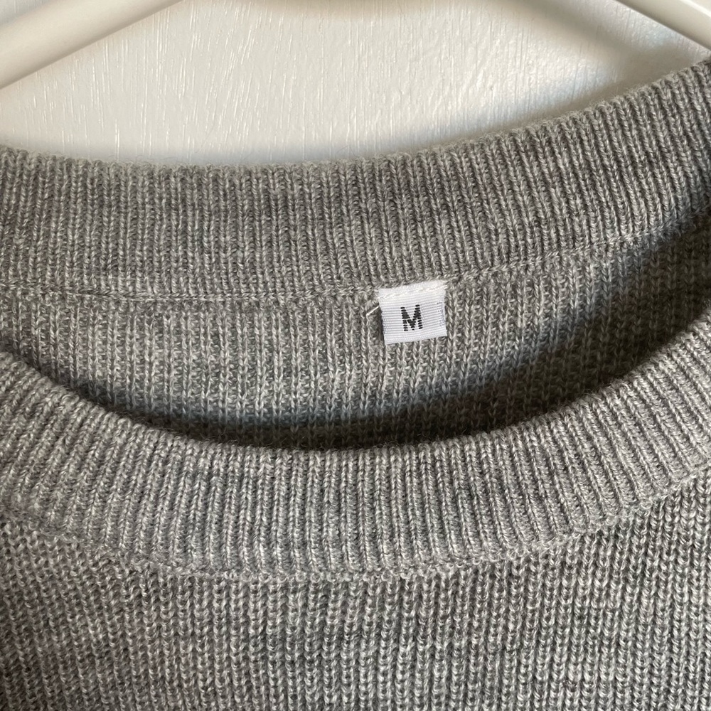 Tie Front Cozy Crewneck Knit Sweater - Size M - Picture 3 of 10
